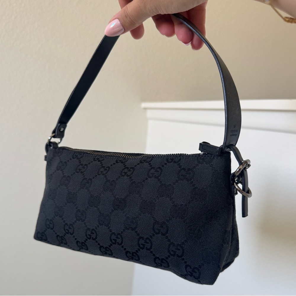 Vintage Gucci GG Canvas Boat Pochette Mini Handbag